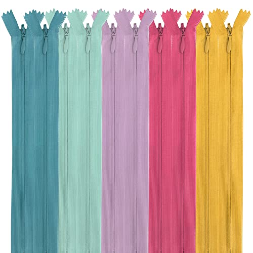 MARARDI [Packung 10] Unsichtbaren Reißverschlüssen [Mehrfarbig] Nylon [50 cm] Nähen und Basteln zum Kleidung Taschen Stoff für Nähmaschine Patchwork Plastik Baumwolle Zipper mit Metallreißverschluss von MARARDI