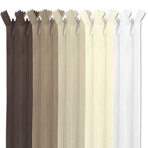 MARARDI [Packung 10] Unsichtbaren Reißverschlüssen [Nude] Nylon [50 cm] Nähen und Basteln zum Kleidung Taschen Stoff für Nähmaschine Patchwork Plastik Baumwolle Zipper mit Metallreißverschluss von MARARDI