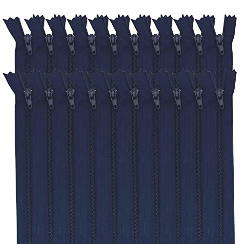 MARARDI [Packung 20] Reißverschlüssen [Navy Blau] Nylon [14 cm] Nähen und Basteln zum Kleidung Taschen Stoff für Nähmaschine Patchwork Plastik Baumwolle Zipper mit Metallreißverschluss von MARARDI