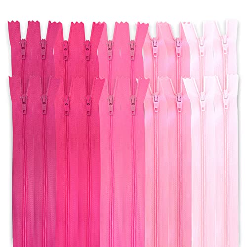 MARARDI [Packung 20] Reißverschlüssen [Rosen] Nylon [45 cm] Nähen und Basteln zum Kleidung Taschen Stoff für Nähmaschine Patchwork Plastik Baumwolle Zipper mit Metallreißverschluss von MARARDI