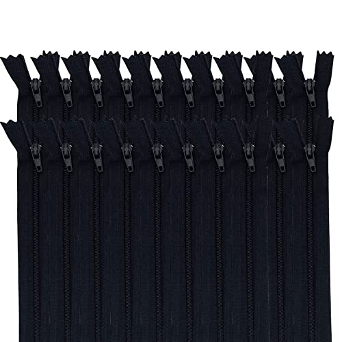 MARARDI [Packung 20] Reißverschlüssen [Schwarz] Nylon [14 cm] Nähen und Basteln zum Kleidung Taschen Stoff für Nähmaschine Patchwork Plastik Baumwolle Zipper mit Metallreißverschluss von MARARDI