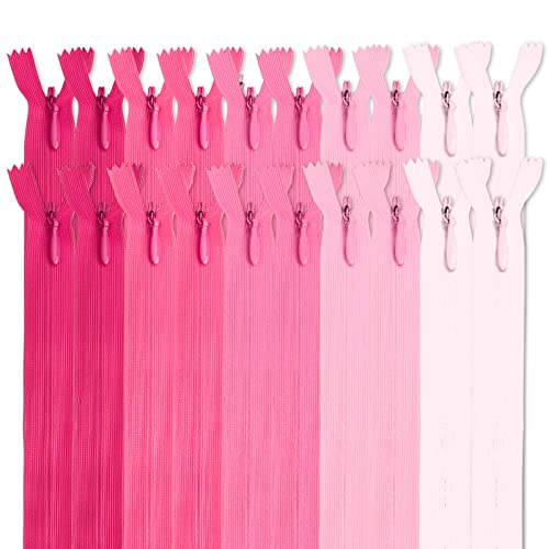 MARARDI [Packung 20] Unsichtbaren Reißverschlüssen [Rosen] Nylon [15 cm] Nähen und Basteln zum Kleidung Taschen Stoff für Nähmaschine Patchwork Plastik Baumwolle Zipper mit Metallreißverschluss von MARARDI