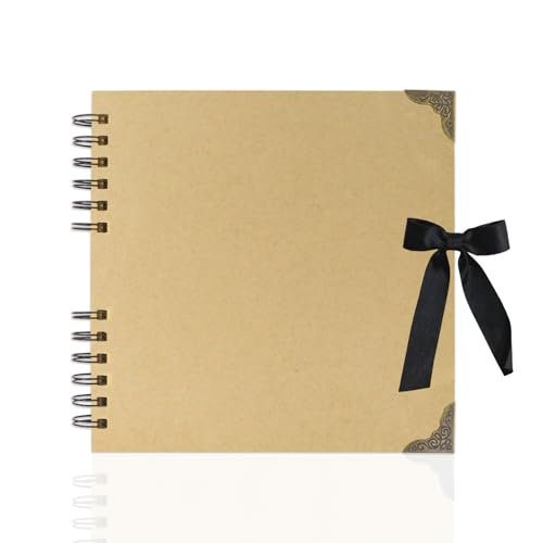 Scrapbook-Album, 20,3 x 20,3 cm, dickes 250 g/m² Kraftpapier (60 Seiten), Kunstbedarf für Bastelarbeiten, Gästebücher, Reisen, Geburtstags- und Urlaubsgeschenke. von MARCADORUS