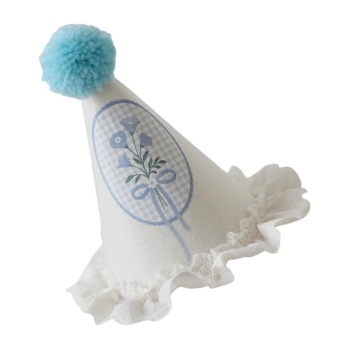 MARCBUSE Geburtstag Hut Entchen Blumen Muster Spitzenbesatz Partyhut mit Pompons für Geburtstagsfeier Größe Party Kopfschmuck MARCBUSE Geburtstag Hut Entchen Blumen Muster Spitzenbesatz Partyhut mit Pompons für Geburtstagsfeier Größe Party Kopfschmuck von MARCBUSE