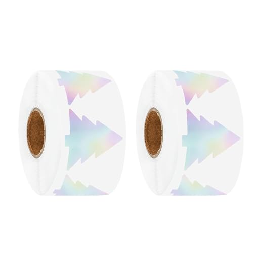 Reflektierende bunte runde Aufkleber, selbstklebende Rückseite, Halloween, Weihnachten, Party-Dekorationen, 2 Rollen, 500 Aufkleber pro Rolle, Halloween von MARCBUSE