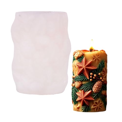Silikonform mit Weihnachtsmotiven, Zylinderform, Silikonform für Seife, Schokolade, Backen, Epoxidharz, Weihnachtsschneeflocken-Zylinder Silikonform mit Weihnachtsmotiven, Zylinderform, Silikonform für Seife, Schokolade, Backen, Epoxidharz, Weihnachtsschneeflocken-Zylinder von MARCBUSE