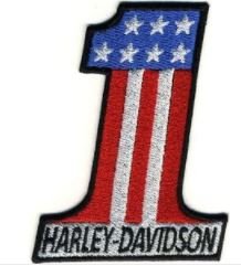 Patch Aufnäher bestickt Bügelbild Harley Davidson Number One cm. 10 x 7,5 von MAREL