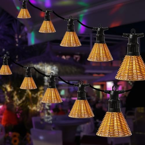 LED Lichterkette AMELIE 10 beleuchtete Lampenschirme Boho Still in Rattan Korboptik L: 4,5m koppelbar bis 40 LED für Außen Garten Balkon LED Lichterkette AMELIE 10 beleuchtete Lampenschirme Boho Still in Rattan Korboptik L: 4,5m koppelbar bis 40 LED für Außen Garten Balkon von MARELIDA