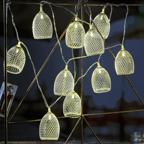 LED Lichterkette GLAMOUR - 10 silberne Lampenschirmchen - L: 1,8m - Batteriebetrieb LED Lichterkette GLAMOUR - 10 silberne Lampenschirmchen - L: 1,8m - Batteriebetrieb von MARELIDA