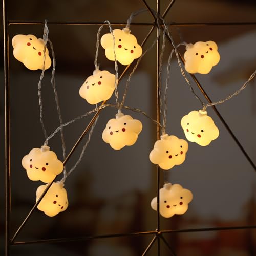 LED Lichterkette niedliche Wolken 10 warmweiße LED mit Timer Batteriebetrieb 1,8m für Kinderzimmer von MARELIDA