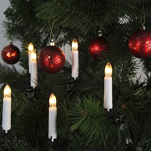 MARELIDA Kerzenlichterkette - Baumkerzen - warmweiße Glühlampen - Ring - E10 Fassung - für Innen (weiß, 12) von MARELIDA