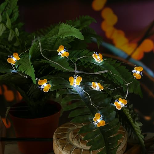 MARELIDA LED Draht Lichterkette mit Schmetterlingen 120cm 10LED Frühlingsdeko Ostern Sommer Deko Girlande Batteriebetrieb für Innen von MARELIDA