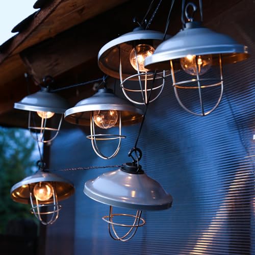 MARELIDA LED Solar Lichterkette mit Metalllampen in Industrie Stil 6 Fabriklampe mit warmweißer LED 2 Leuchtfunktionen L: 2,5m für Außen Balkon Terrasse MARELIDA LED Solar Lichterkette mit Metalllampen in Industrie Stil 6 Fabriklampe mit warmweißer LED 2 Leuchtfunktionen L: 2,5m für Außen Balkon Terrasse von MARELIDA