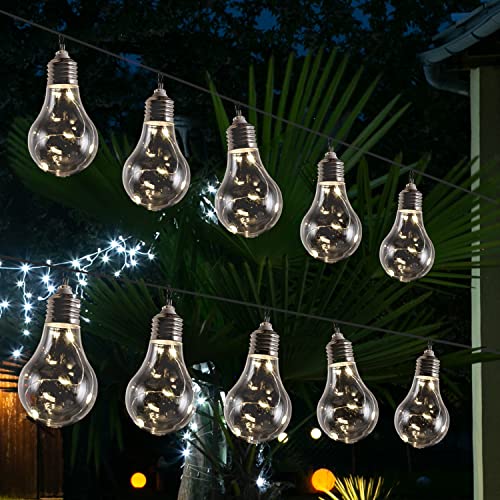 MARELIDA LED Solar Lichterkette GLOW - 10 Glühbirnen mit Drahtlichterkette - Lichtsensor - L: 1,9m von MARELIDA