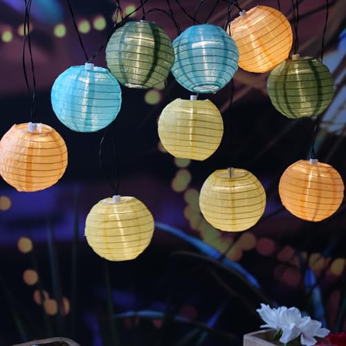 MARELIDA LED Solar Lichterkette Lampion für Außen Garten Balkon Terrasse Lampionkette mit 10 bunten Lampions 4,5m 8 Modi Outdoor Lichterkette Girlande Solarbeleuchtung MARELIDA LED Solar Lichterkette Lampion für Außen Garten Balkon Terrasse Lampionkette mit 10 bunten Lampions 4,5m 8 Modi Outdoor Lichterkette Girlande Solarbeleuchtung von MARELIDA