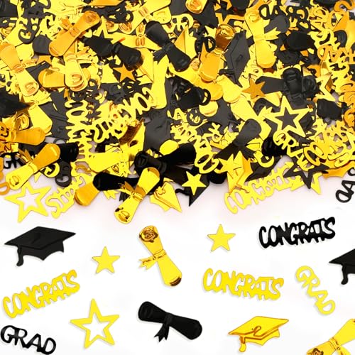 MARFOREVER Abschluss-Konfetti-Dekorationen, 2025 Schwarz-Gold, Party-Tischkonfetti für 2025, Abschlussfeier, Themenveranstaltungen, Klasse 2025, Zubehör, Congrats Grade 2025, Abschlussfeier MARFOREVER Abschluss-Konfetti-Dekorationen, 2025 Schwarz-Gold, Party-Tischkonfetti für 2025, Abschlussfeier, Themenveranstaltungen, Klasse 2025, Zubehör, Congrats Grade 2025, Abschlussfeier von MARFOREVER