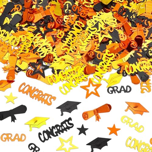 MARFOREVER Abschluss-Konfetti-Dekorationen, 2025 Schwarz Gold Orange Party Tischkonfetti für 2025 Abschlussfeier Themenveranstaltungen Klasse 2025 Supplies Congrats Grad 2025 Party Dekorationen MARFOREVER Abschluss-Konfetti-Dekorationen, 2025 Schwarz Gold Orange Party Tischkonfetti für 2025 Abschlussfeier Themenveranstaltungen Klasse 2025 Supplies Congrats Grad 2025 Party Dekorationen von MARFOREVER