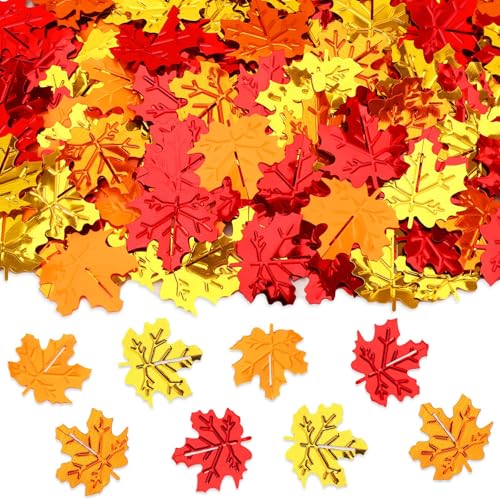MARFOREVER Ahornblatt-Konfetti, Thanksgiving-Metall-Folien-Konfetti, Herbstfarben, Party-Dekorationen, Blätter, Pailletten, Tischstreuung, Tafelaufsatz, Streusel für Herbst-Party-Zubehör MARFOREVER Ahornblatt-Konfetti, Thanksgiving-Metall-Folien-Konfetti, Herbstfarben, Party-Dekorationen, Blätter, Pailletten, Tischstreuung, Tafelaufsatz, Streusel für Herbst-Party-Zubehör von MARFOREVER