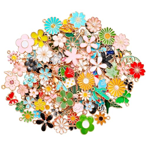 MARFOREVER Emaille Charm Anhänger, 120 Stück Anhänger für Armbänder Emaille Blumen Anhänger Bulk Anhänger Basteln Mixed Charms Schmuckanhänger zum Basteln für Armband Ohrringe Halskette MARFOREVER Emaille Charm Anhänger, 120 Stück Anhänger für Armbänder Emaille Blumen Anhänger Bulk Anhänger Basteln Mixed Charms Schmuckanhänger zum Basteln für Armband Ohrringe Halskette von MARFOREVER