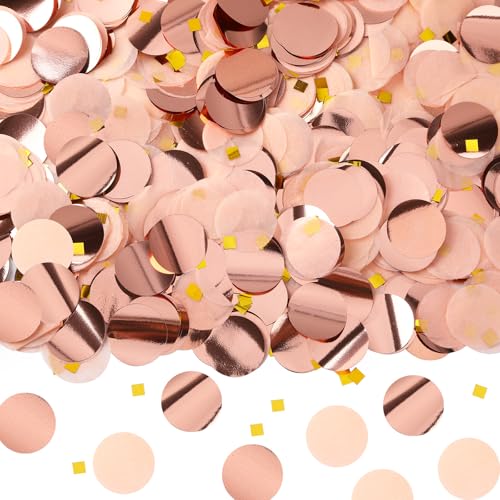 MARFOREVER Rundes Seidenpapier-Konfetti, rotgoldenes Tischkonfetti, Punkte, Dekorationen, Geburtstagsparty, Streusel, Herzen für Luftballons, Hochzeit, Babyparty, Festival, Zubehör (2,5 cm) von MARFOREVER