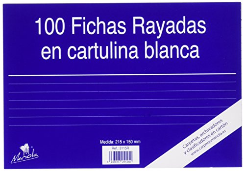 Mariola 3115R Karteikarten, linier, 215 x 150 mm, 100 Stück Mariola 3115R Karteikarten, linier, 215 x 150 mm, 100 Stück von MARIOLA