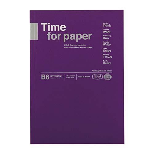 MARK´S Time for Paper Notizbuch aus Papier in der Farbe Lila 72 Seiten B6, Maße: 12,8cm x 18,2cm, TFP-NB02-PL von MARK'S(マークス)