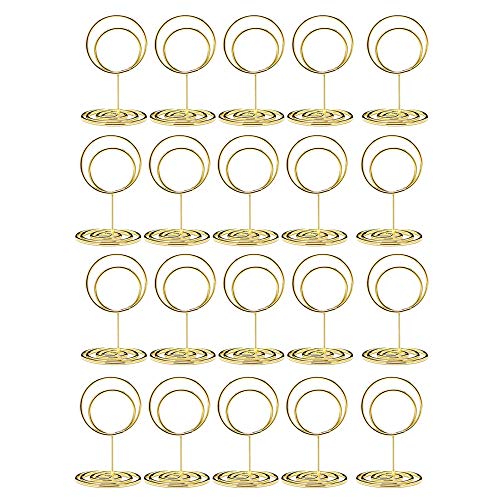 MARKELL 20 Stück Platzkartenhalter, 5,1 cm (2 Zoll), niedliche Tischnummern, elegante Tischkartenhalter, Memo-Menüs für elegante Fotos, Hochzeitsidee (Gold) von MARKELL