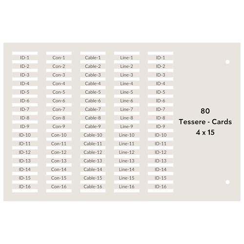 MarketConnect Card Kabelmarkierungen 4 x 15 mm • PVC FLAT 0,5 mm • 2000 Stück (80 × 25 Karte) • Für Flachtuben 0,5 mm • Kompatibel mit Code 42092B Cembre • Weiß • Reduziert von MARKETCONNECT