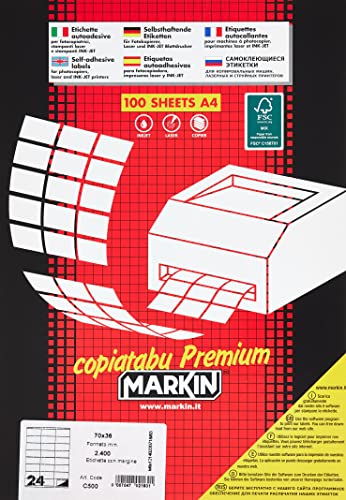 Markin – 210 °C500 Etiketten, weiß von MarkIn