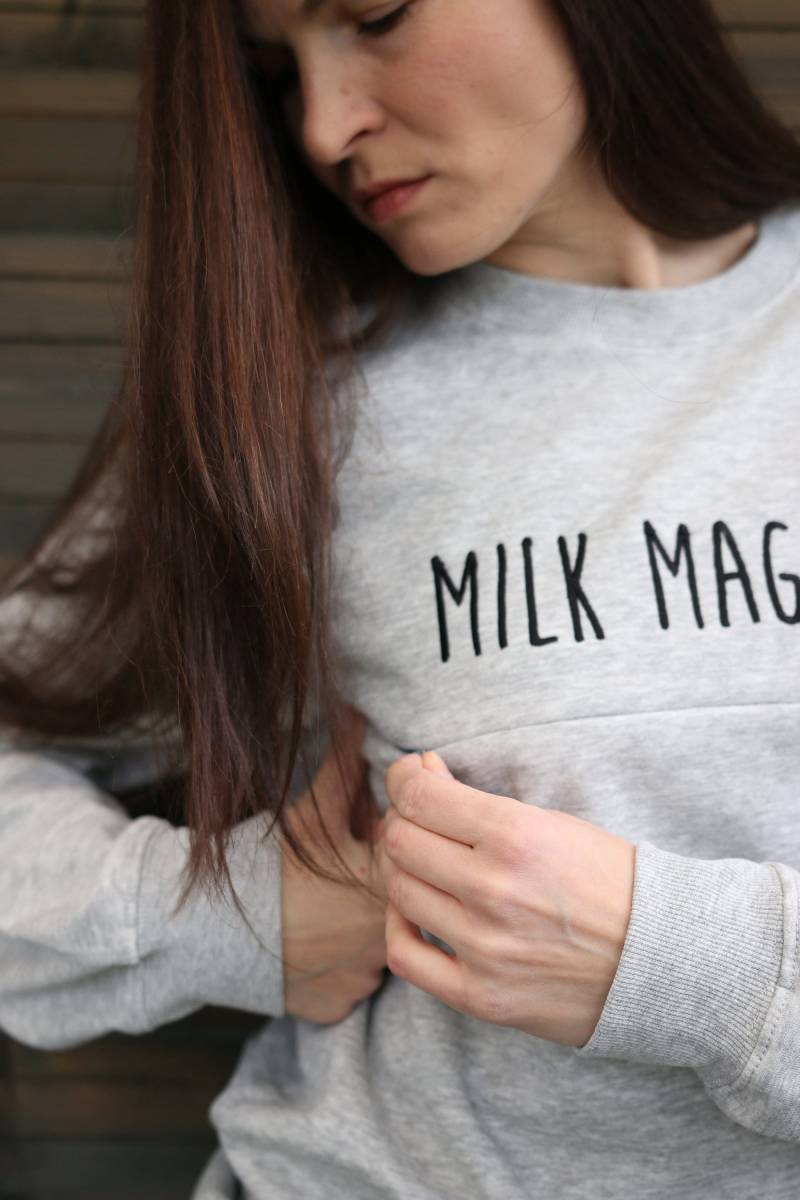 Stillpullover Milk Magic/Handgemachte Stilljacke Mit Reissverschluss Kapuzenpullover Für Mama Und Baby Geschenk von MARLEbaby