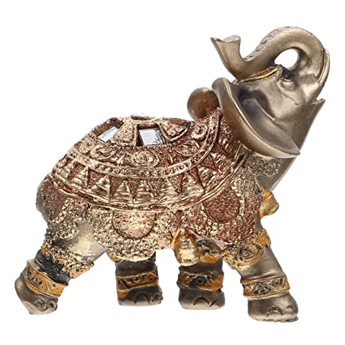 MARMERDO Elefanten-Ornamente Wohnkultur Glücksfigur zum Sammeln Dekoration Kunsthandwerk aus Kunstharz Geschenke Elefantendekor auf dem Tisch Einweihungsgeschenk Jahrgang Dekorationen von MARMERDO