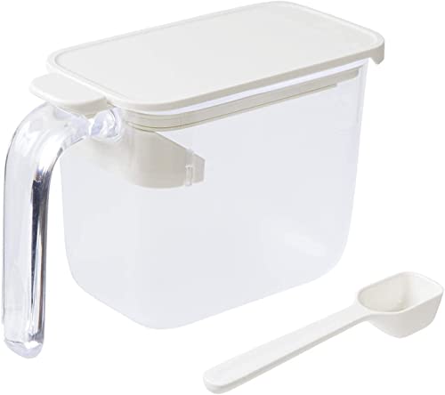 Marna K736W Gewürztopf mit Löffel, weiß, Gewürzbehälter (mit Dichtung, feuchtigkeitsbeständig), Salz- und Zuckerbehälter (Good Lock-Behälter) von MARNA