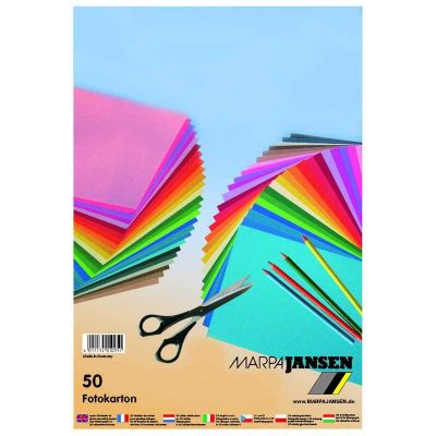 Fotokarton mehrfarbig A4 50 Blatt von Marpa Jansen