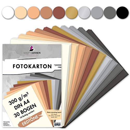 MarpaJansen Fotokarton 10 Erdtonfarben, DIN A4, 30 Bogen, 300g/qm von MARPAJANSEN