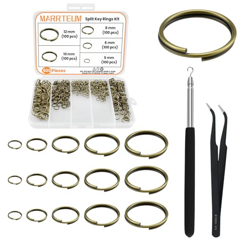 MARRTEUM 500 Stück doppelt offene Biegeringe aus Zinklegierung, Mini-Schlüsselanhänger, Schlüsselanhänger mit Doppelschlaufen-Verbindungsstücken für Schmuckherstellung, Armbänder, Halsketten, DIY (5 von MARRTEUM