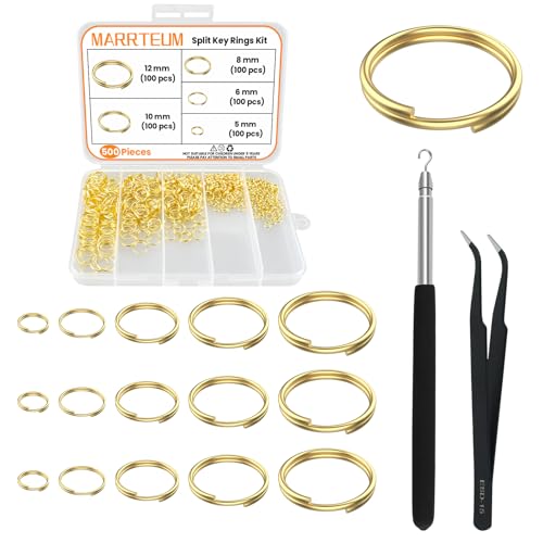 MARRTEUM 500 Stück doppelt offene Biegeringe aus Zinklegierung, Mini-Schlüsselanhänger, Schlüsselanhänger mit Doppelschlaufen-Verbindungsstücken für Schmuckherstellung, Armbänder, Halsketten, DIY (5 von MARRTEUM
