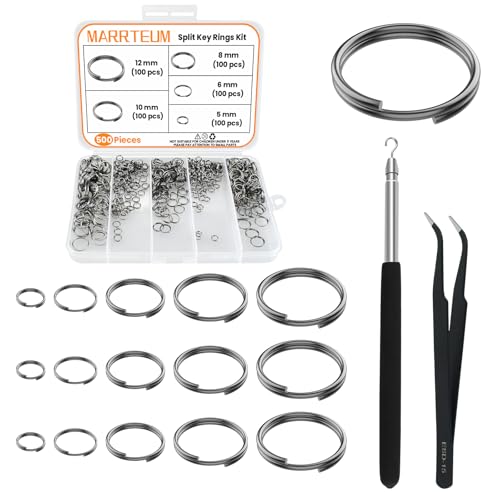 MARRTEUM 500 Stück doppelt offene Biegeringe aus Zinklegierung, Mini-Schlüsselanhänger, Schlüsselanhänger mit Doppelschlaufen-Verbindungsstücken für Schmuckherstellung, Armbänder, Halsketten, DIY (5 von MARRTEUM