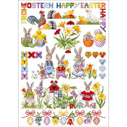 Lindner´s Kreuzstiche Zählmuster Vorlage "Happy Ostern", 032 Lindner´s Kreuzstiche Zählmuster Vorlage "Happy Ostern", 032 von MARUSSIA