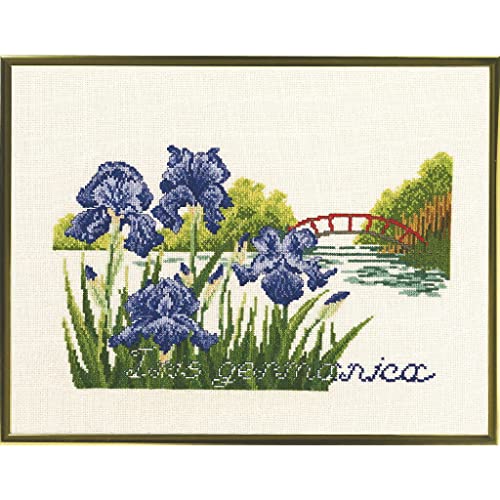 MARUSSIA Eva Rosenstand Kreuzstich Set Brücke/Blumen, Zählmuster, 33x25cm von MARUSSIA