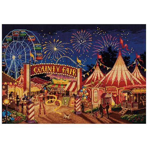 PANNA – Kreuzstich-Set mit Zahlenangaben – County Fair – PR-7259 – Vorsortiertes Garn – Kreuzstichmuster – Handarbeit für Erwachsene – Aida – 27 x 38 cm von PANNA