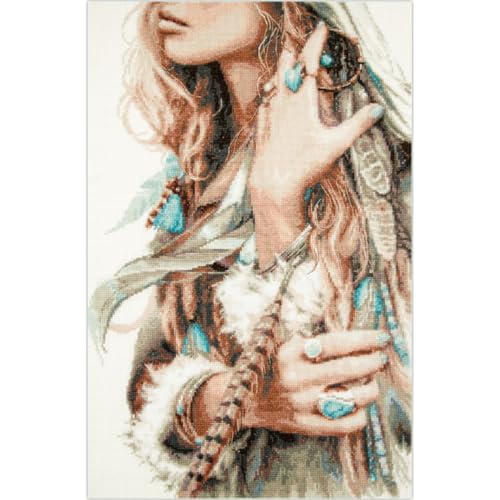 Magic Needle Kreuzstich Stickpackung "Boho-Girl", Zählmuster, 27x43cm Magic Needle Kreuzstich Stickpackung "Boho-Girl", Zählmuster, 27x43cm von MARUSSIA