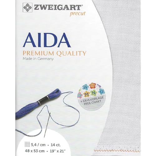 Zweigart AIDA precut 14 ct. Stern-Aida 3706 Farbe 7011 hellgrau, Handarbeitsstoff für Kreuzstich 48x53cm Zweigart AIDA precut 14 ct. Stern-Aida 3706 Farbe 7011 hellgrau, Handarbeitsstoff für Kreuzstich 48x53cm von MARUSSIA