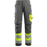 MASCOT® unisex Warnschutzhose Leeds dunkelanthrazit, gelb Größe 46 von MASCOT®