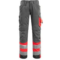 MASCOT® unisex Warnschutzhose Leeds dunkelanthrazit, rot Größe 48 von MASCOT®