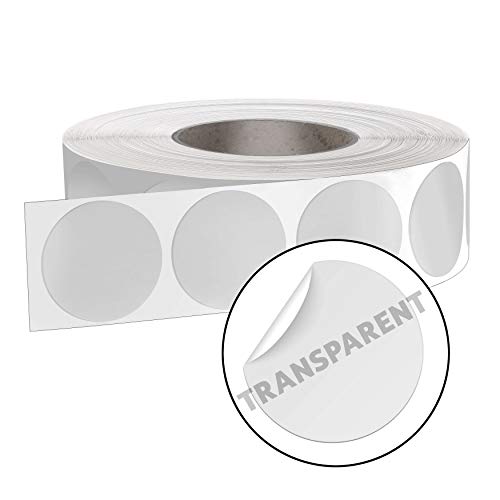 1500 Verschlussetiketten transparent rund 50 mm permanent Klebepunkte Verschlußetiketten 401050-1500 von MASHPAPER