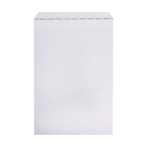 Folientaschen transparent DIN C4, mit PE-LD Kennzeichnung, Klappenbeutel, Haftstreifen, 225 mm x 310 mm (z.B. für DIN A4) von MASHPAPER