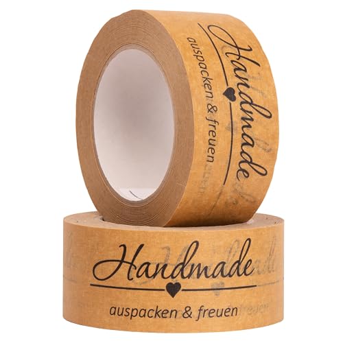 MASHPAPER Papier Packband 50mm x 50m – Umweltfreundliches Klebeband mit stilvollem Aufdruck | Nachhaltiges Verpacken | Motiv „Handmade - auspacken & freuen“ | Recycelbar MASHPAPER Papier Packband 50mm x 50m – Umweltfreundliches Klebeband mit stilvollem Aufdruck | Nachhaltiges Verpacken | Motiv „Handmade - auspacken & freuen“ | Recycelbar von MASHPAPER