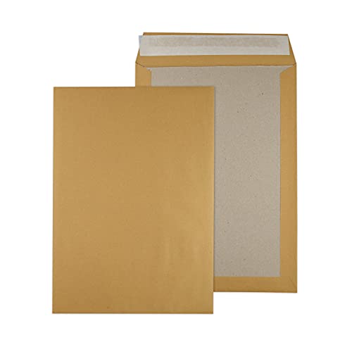 Papprückwandtaschen Versandtaschen B4 C4 | braun oder weiß | diverse Formate | mit oder ohne Fenster (B4 250x353 mm, 50 Stück, braun - ohne Fenster) von MASHPAPER