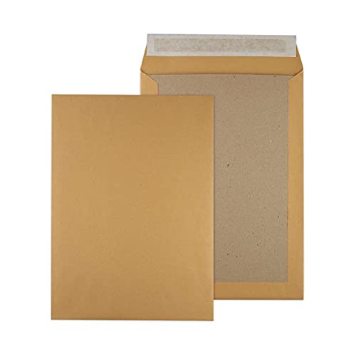 Papprückwandtaschen Versandtaschen B4 C4 | braun oder weiß | diverse Formate | mit oder ohne Fenster (C4 229x324 mm, 50 Stück, braun - ohne Fenster) von MASHPAPER