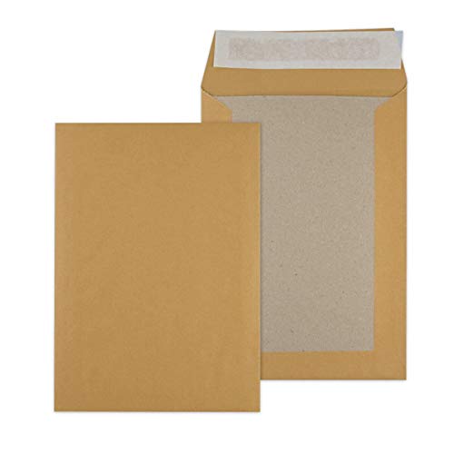 Papprückwandtaschen Versandtaschen B5 176x250mm braun 250 Stück - Div. Formate B5 C5 weiß oder braun ohne Fenster von MASHPAPER